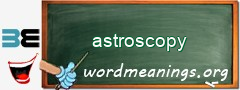 WordMeaning blackboard for astroscopy